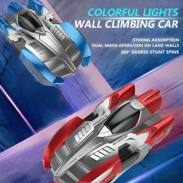 RC Wall Climbing Car - Remote Control Stunt Car with 360° Rotation & LED Lights