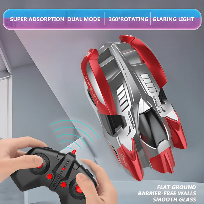 RC Wall Climbing Car - Remote Control Stunt Car with 360° Rotation & LED Lights Hover Image
