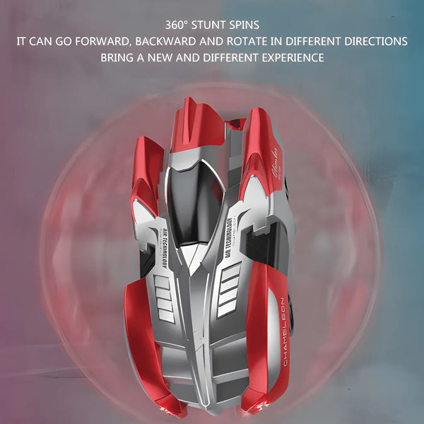 RC Wall Climbing Car - Remote Control Stunt Car with 360° Rotation & LED Lights