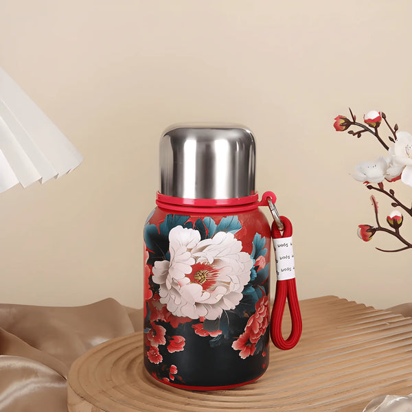 Elegant Floral Vacuum Insulated Thermos Collection ( Pack of 1 )
