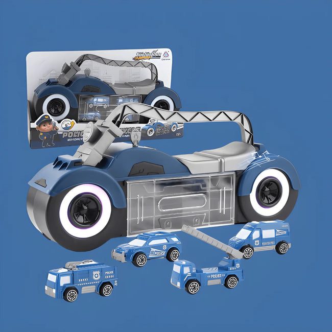Transport Truck with 4 Mini Police Vehicles Main Image