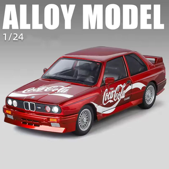1:24 Scale BMW M3 Die-Cast Model Car - Classic Red Alloy Collectible Hover Image