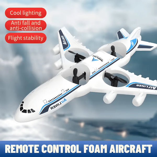 2.4GHz RC Airplane - Remote Control Airliner Drone with LED Lights