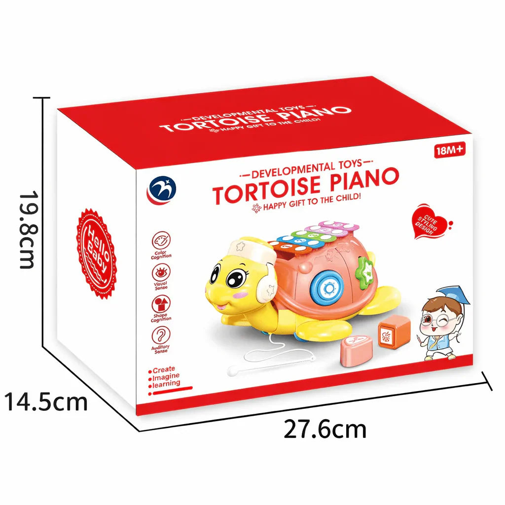 Musical Tortoise Piano Learning & for Babies – Light, Sound & Shape Activity Playset