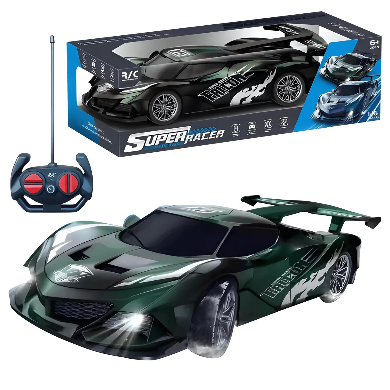 Remote Control Racing Car with LED Lights & Sound