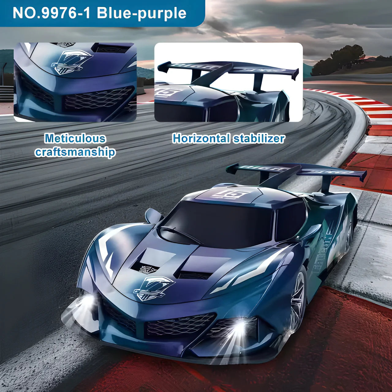 Remote Control Racing Car with LED Lights & Sound