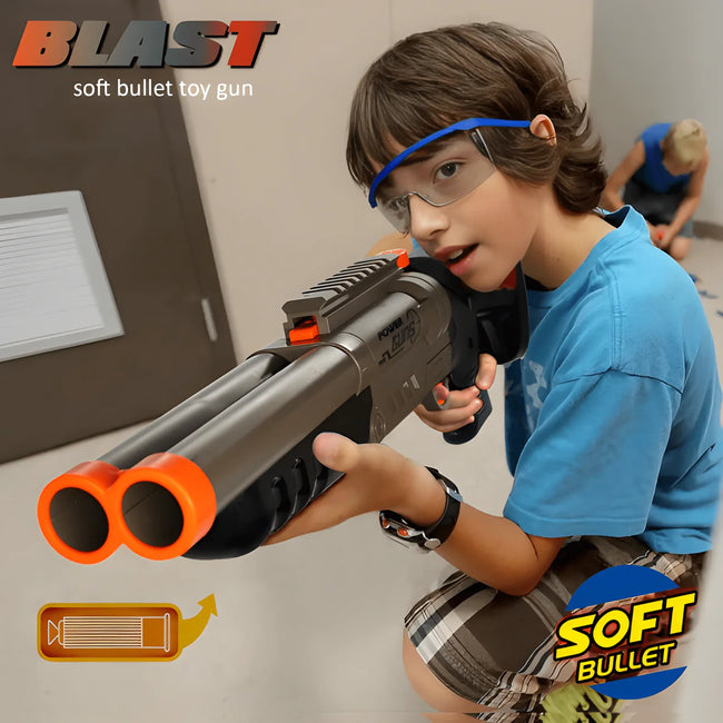 Tactical Double Barrel Foam Dart Blaster - Pump-Action with Shell Ejection Main Image