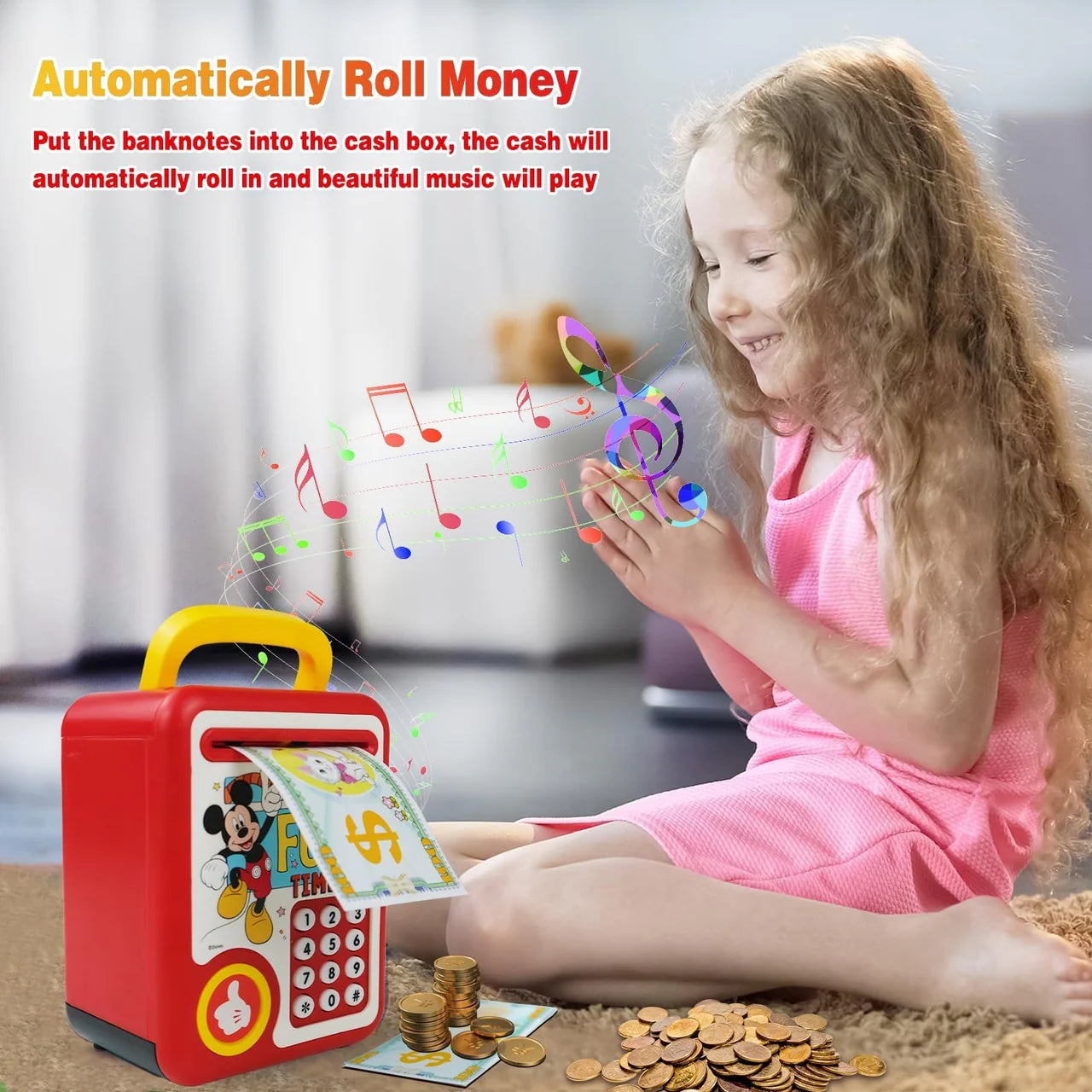 Mickey Mouse Piggy Bank - Kids Saving Money Box