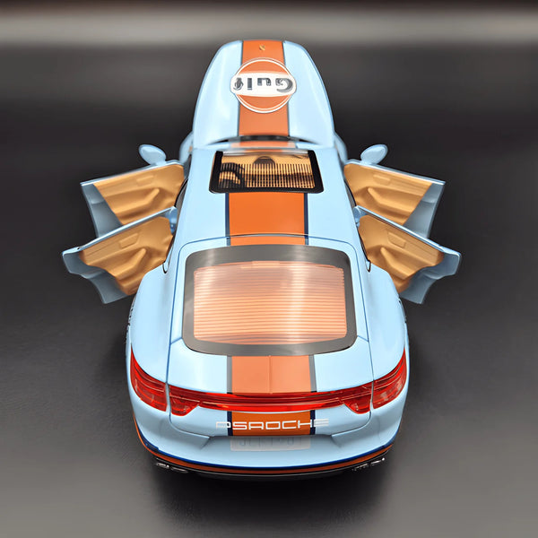 1:24 Scale Porsche Panamera S Die-Cast Model - Gulf Blue Alloy Collectible