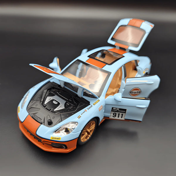 1:24 Scale Porsche Panamera S Die-Cast Model - Gulf Blue Alloy Collectible