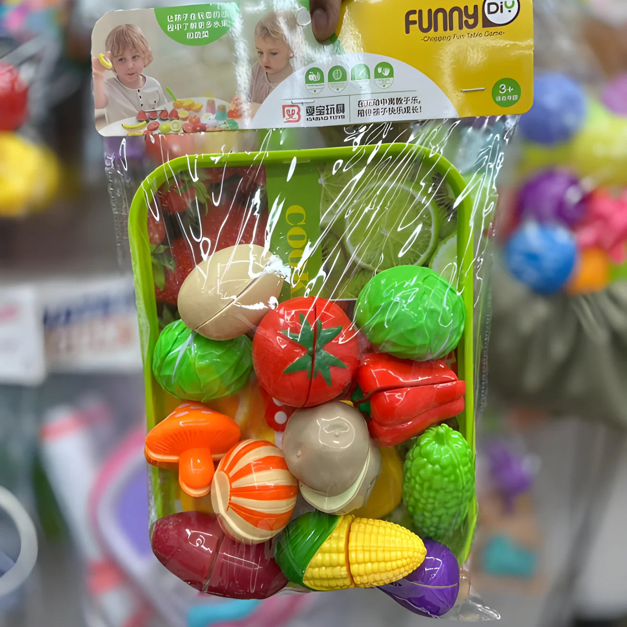DIY Cutting Toy Vegetable & Fruit Playset for Kids