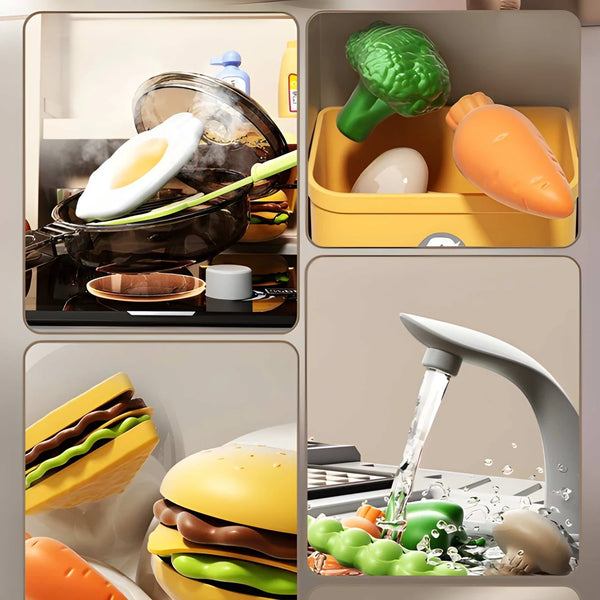 Kitchen Playset with Lights & Sound - Complete Cooking Pretend Play Set