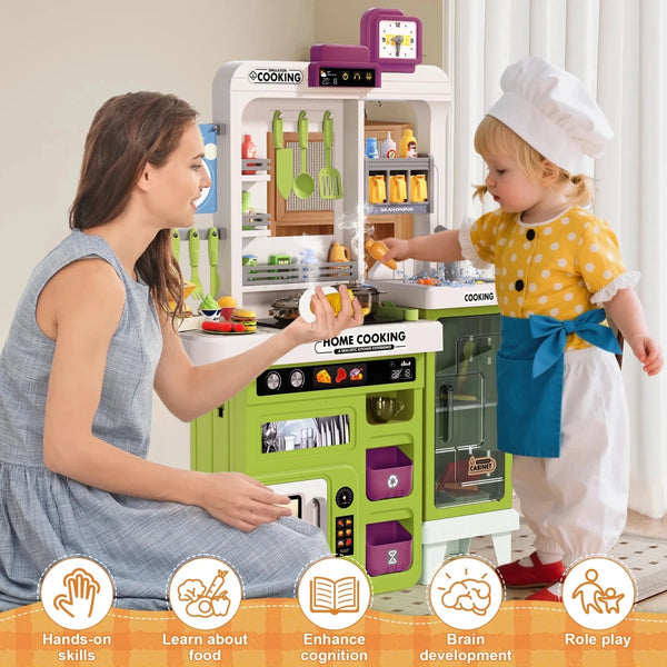 Kitchen Playset with Lights & Sound - Complete Cooking Pretend Play Set Main Image