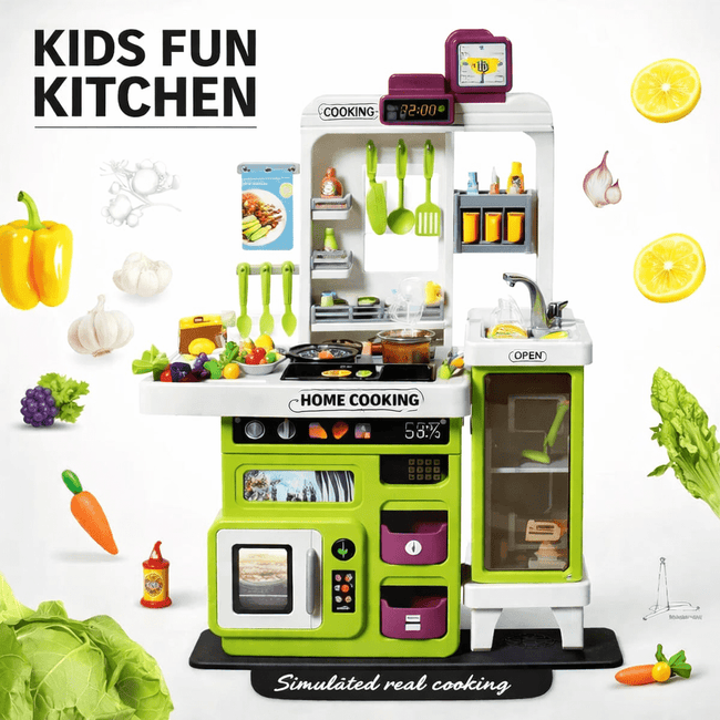 Kitchen Playset with Lights & Sound - Complete Cooking Pretend Play Set Hover Image