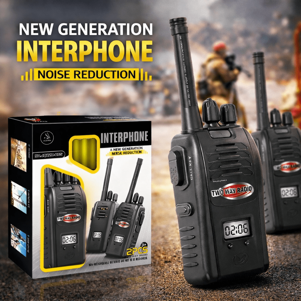 Rechargeable Walkie Talkie Set - 200m Long Range Two-Way Radio with Noise Reduction