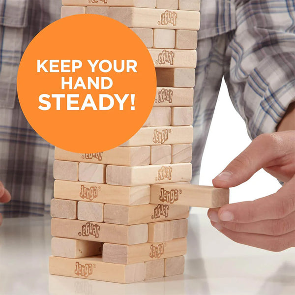 Classic Jenga Game - Wooden Block Stacking Tower Game for Kids & Adults