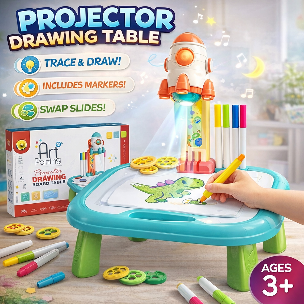 🚀 Kids Spaceship Painting Projection Table
