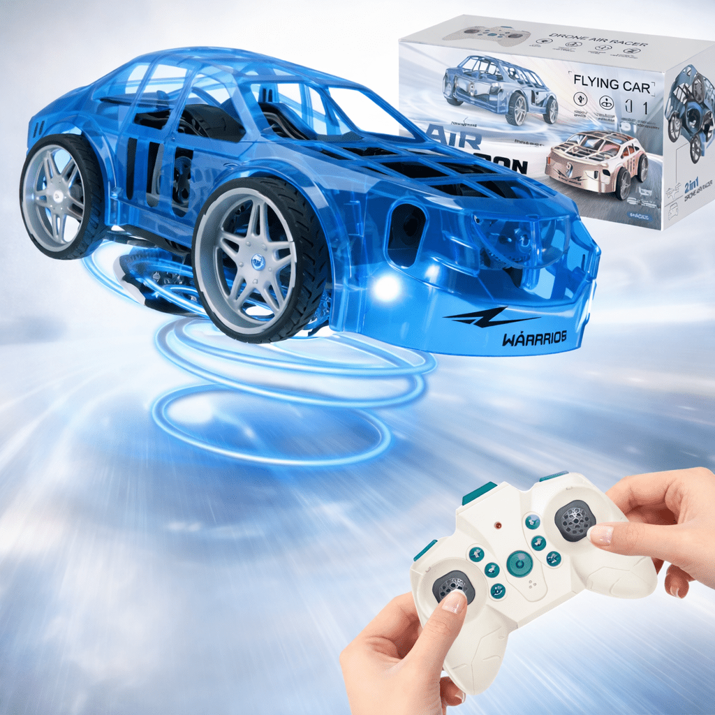 2-in-1 RC Flying Car - 2.4GHz Remote Control Land & Air Dual-Mode with LED Lights