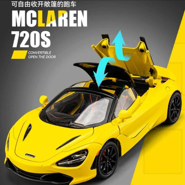 1:24 Scale McLaren 720S Die-Cast Model - Supercar Alloy with Light & Sound