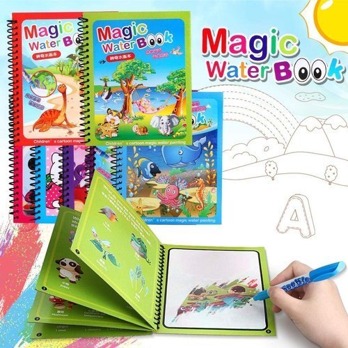 Kids Magic Water Coloring Book - Reusable Water Drawing Activity Book