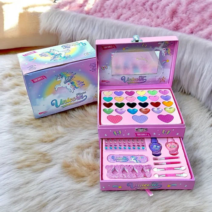 Magical Unicorn Makeup Kit for Kids - Washable Pretend Play Cosmetics Set