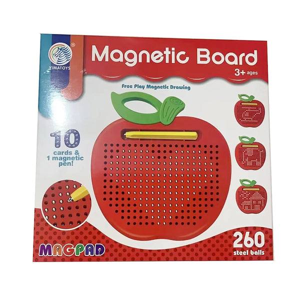 Magnetic Apple Drawing Board - Learning Board with 10 Pattern Cards for Kids