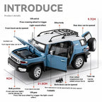 1:24 Scale Toyota FJ Cruiser Diecast Model - Metal Car with Lights & Pull-Back Action