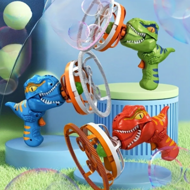 Dinosaur Bubble Blaster Gun for Kids Hover Image