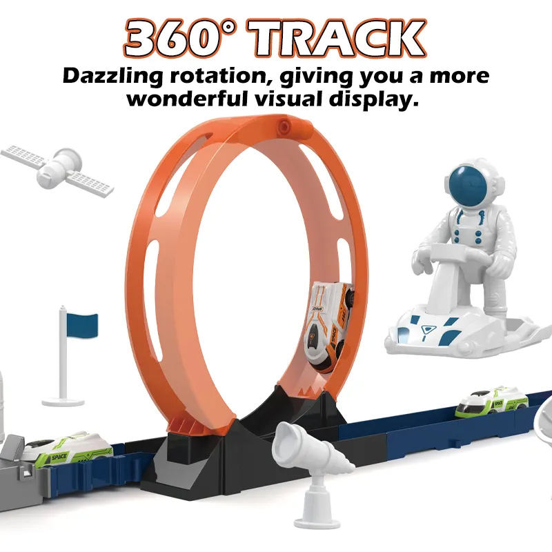 DIY Space Adventure Track Playset with Astronaut & Rocket