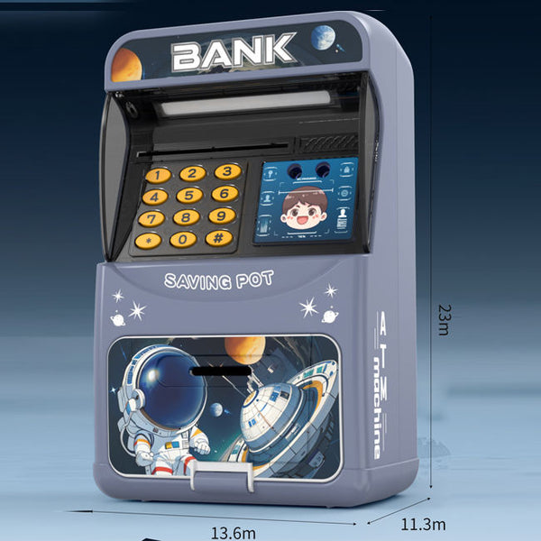 Automatic Door Open Light Music Password+facial Unlock Intelligent Piggy Bank Toys