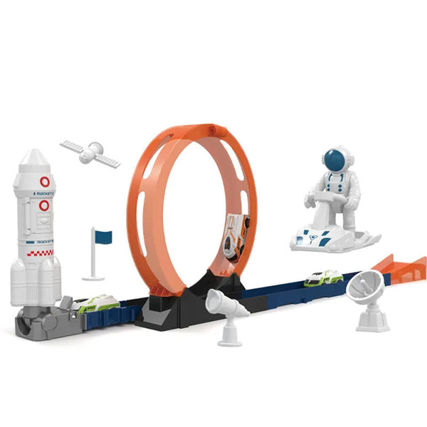 DIY Space Adventure Track Playset with Astronaut & Rocket