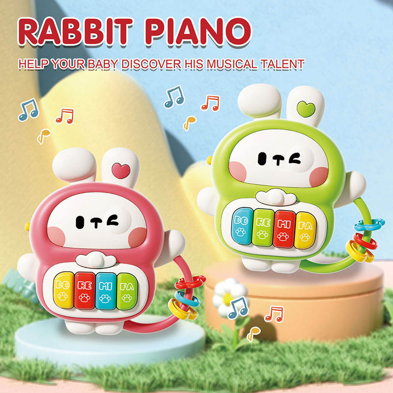 Musical Rabbit Piano Toy - Light-Up Educational Music Toy for Babies 6-12 Months