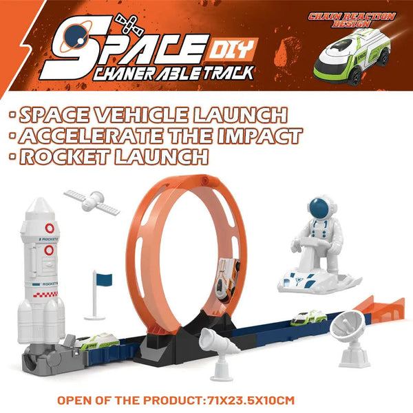 DIY Space Adventure Track Playset with Astronaut & Rocket