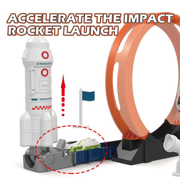 DIY Space Adventure Track Playset with Astronaut & Rocket