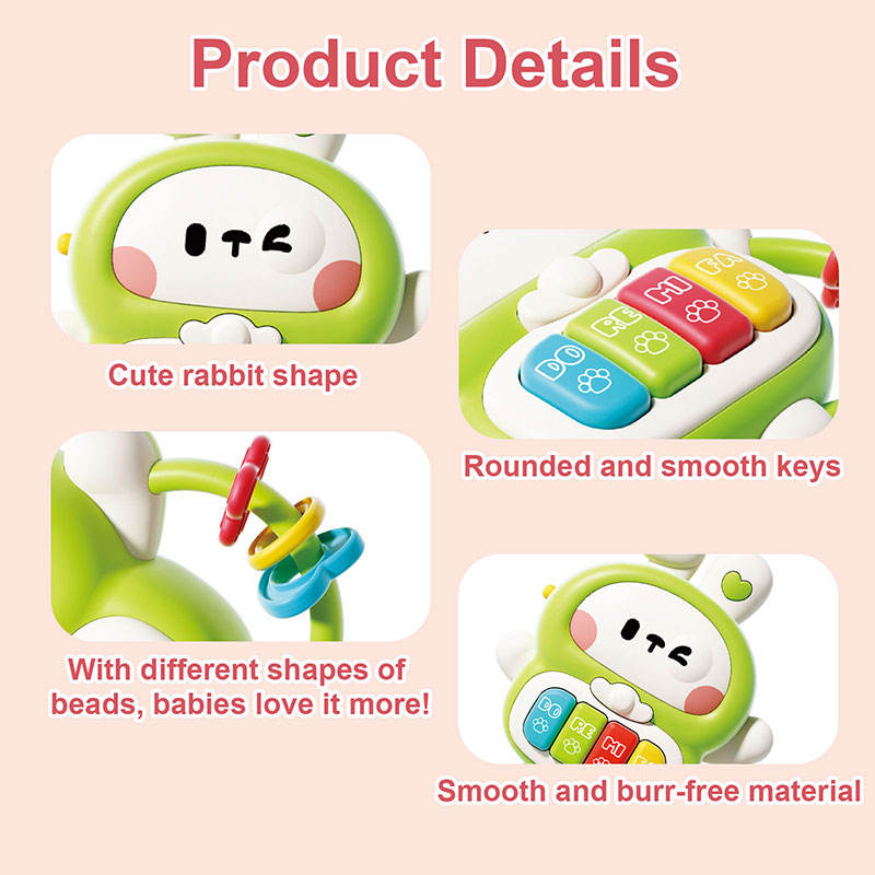 Musical Rabbit Piano Toy - Light-Up Educational Music Toy for Babies 6-12 Months
