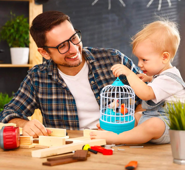 Interactive Voice-Activated Bird Cage Toy - Recording & Sound Effects with Light