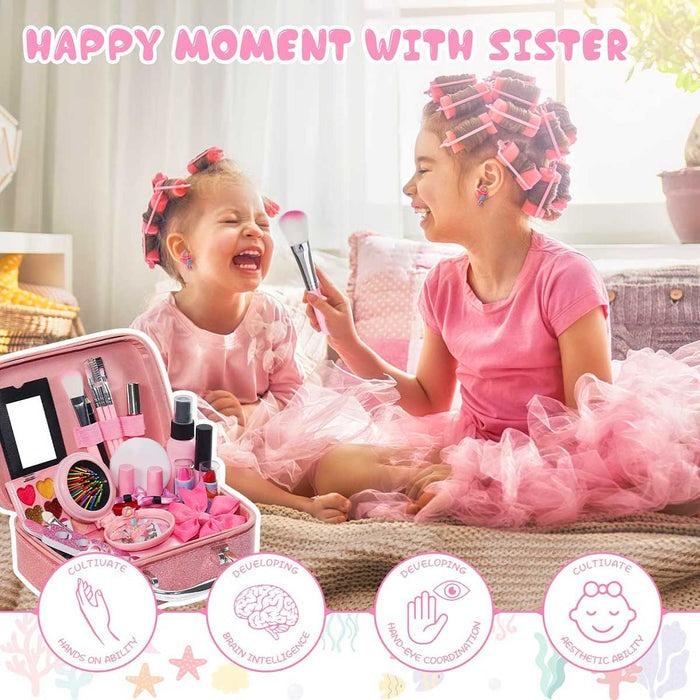 Kids Makeup Kit for Girls - Complete Beauty Play Set with Bag & Mirror