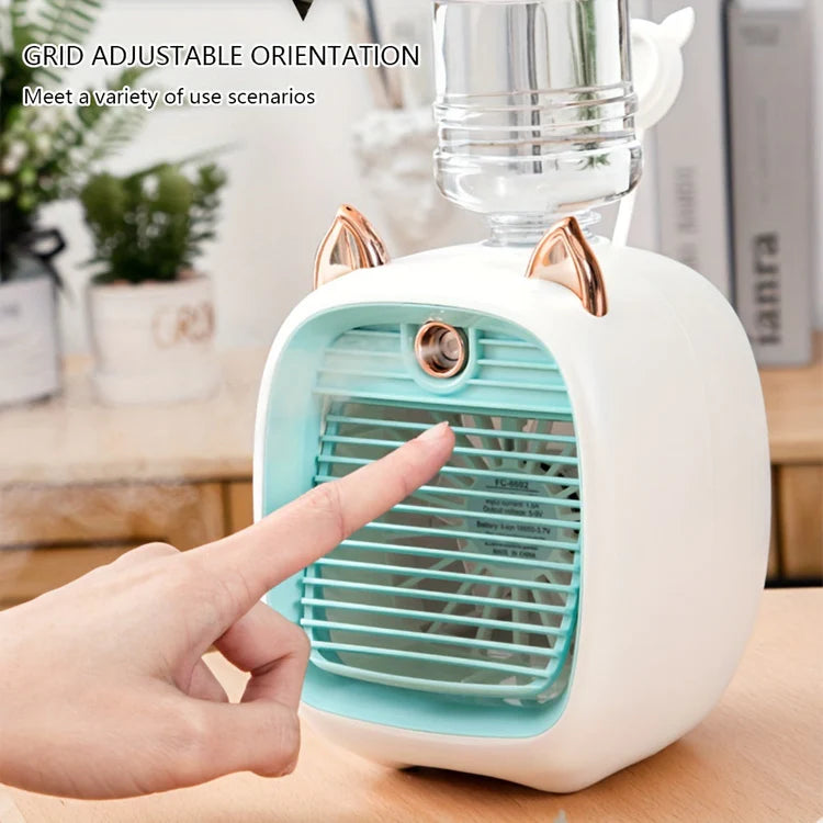 Portable Mini Air Conditioning Fan - Desk Misting Fan With 1200mAh Battery, USB Type-C Charging Secondary image