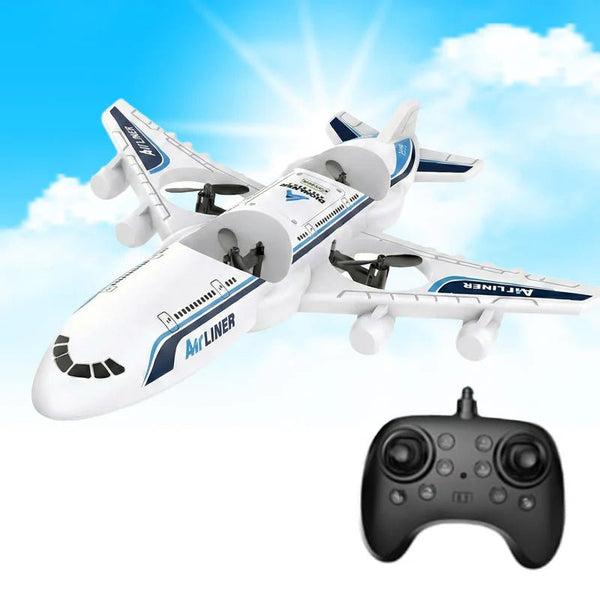2.4GHz RC Airplane - Remote Control Airliner Drone with LED Lights