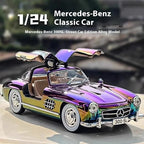 1:24 Diecast Benz 300sl Crystal Color Model With Acrylic Box
