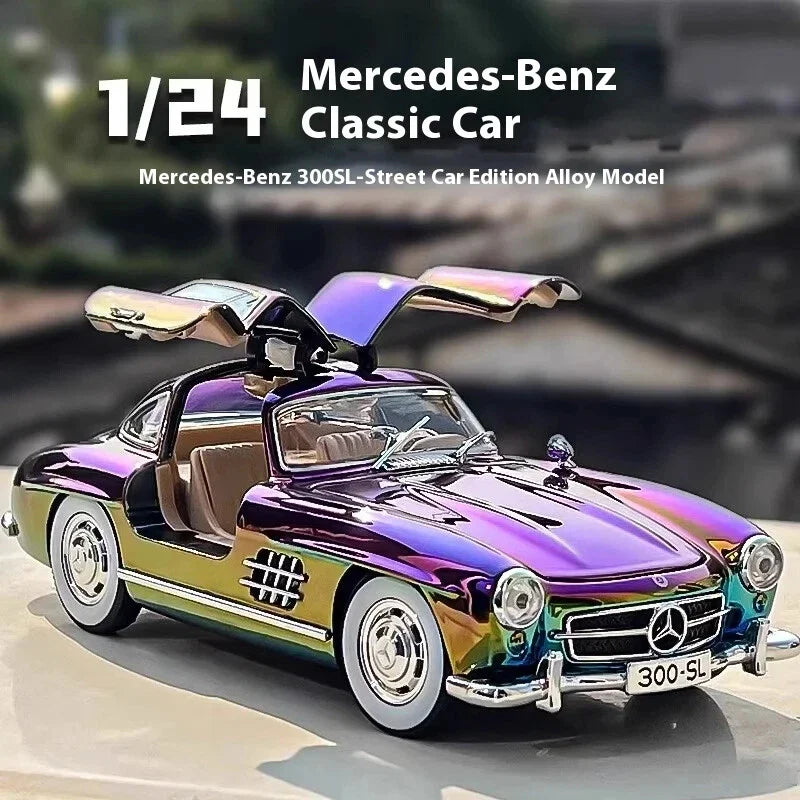 1:24 Diecast Benz 300sl Crystal Color Model With Acrylic Box Main image