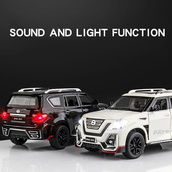 1:24 Scale Nissan Patrol Die-Cast Model - SUV with Smoke, Light & Sound Effects