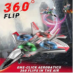 RC Fighter Jet Drone - Remote Control Helicopter with LED Lights & Stunt Flying