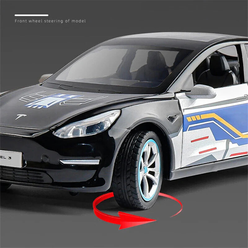1:24 Scale Tesla Model 3 Die-Cast Model - Alloy Car with Lights & Sound