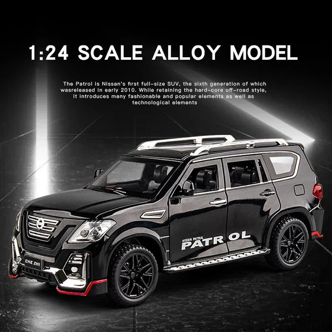 1:24 Scale Nissan Patrol Die-Cast Model - SUV with Smoke, Light & Sound Effects Hover Image