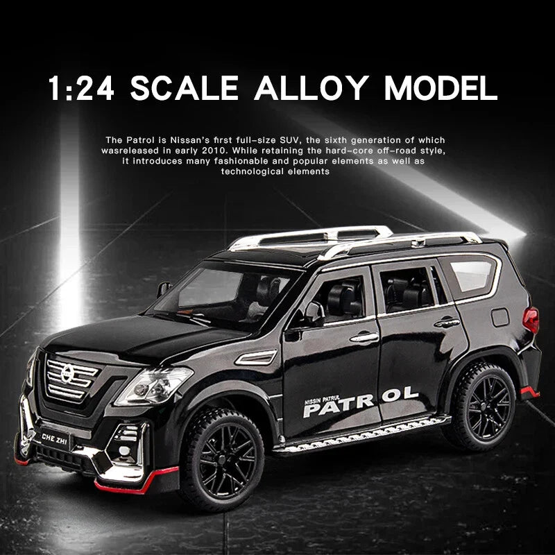 1:24 Scale Nissan Patrol Die-Cast Model - SUV with Smoke, Light & Sound Effects Main image