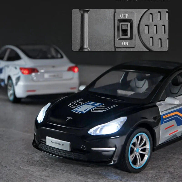 1:24 Scale Tesla Model 3 Die-Cast Model - Alloy Car with Lights & Sound