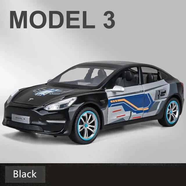 1:24 Scale Tesla Model 3 Die-Cast Model - Alloy Car with Lights & Sound