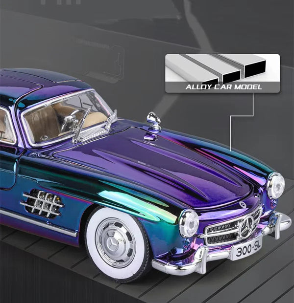 1:24 Scale Electroplated Mercedes-Benz Die-Cast Model - Chrome Finish Alloy Collectible