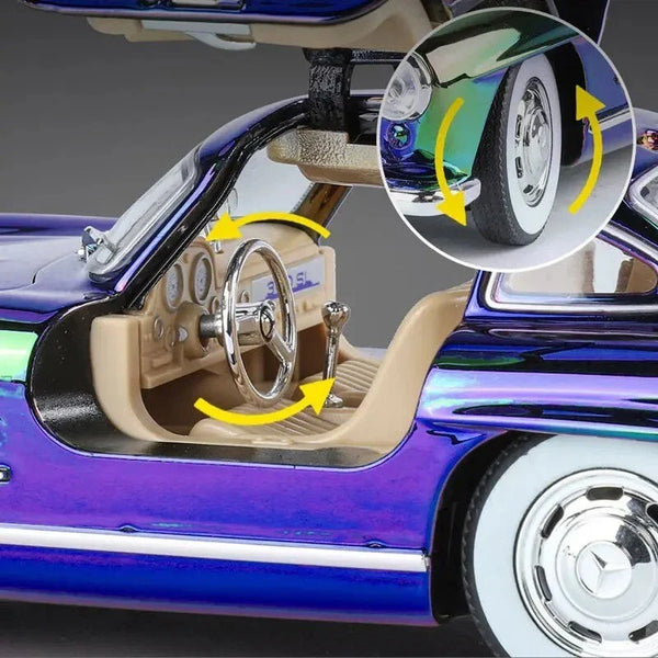 1:24 Scale Electroplated Mercedes-Benz Die-Cast Model - Chrome Finish Alloy Collectible